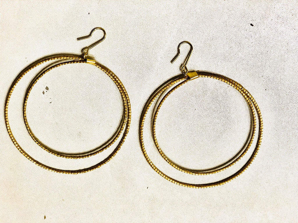 Double Loops Golden Earrings - Seeds4Love