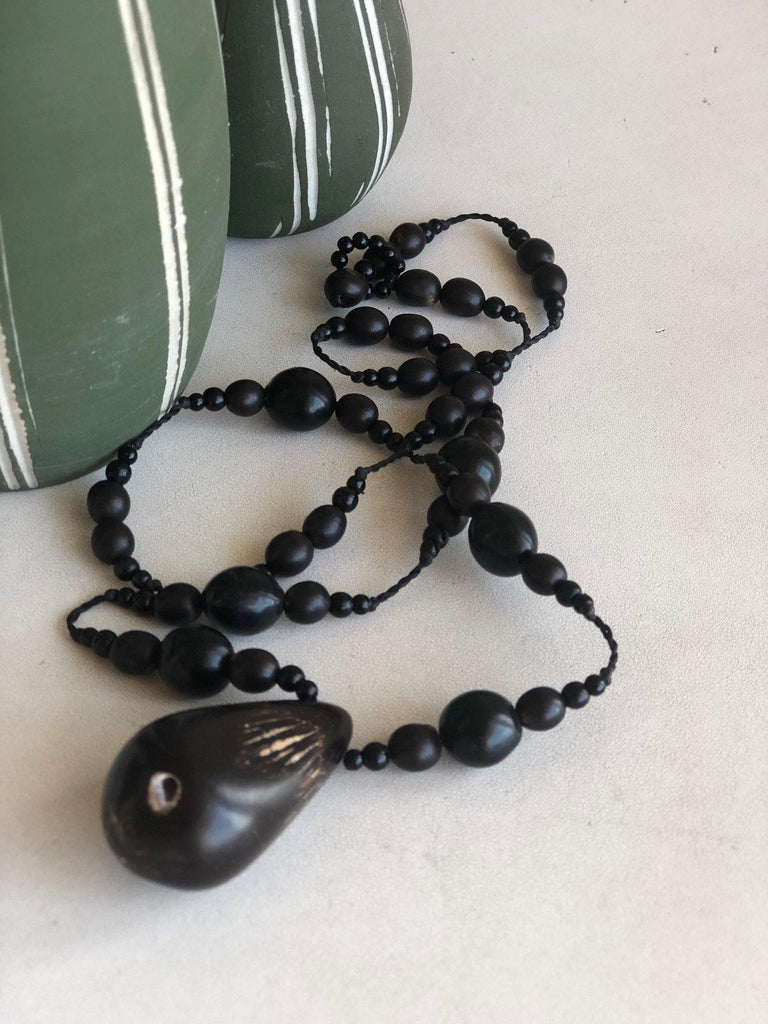 Jarina Black Necklace with Drop Black Seed - Seeds4Love