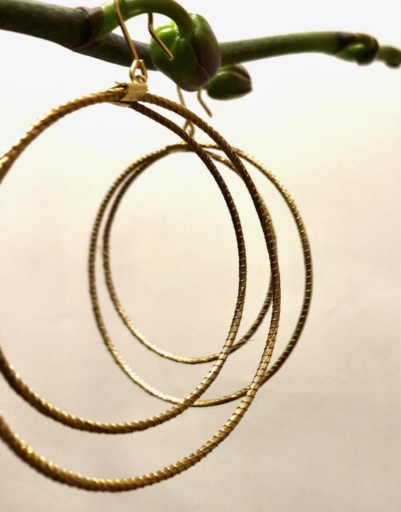 Double Loops Golden Earrings - Seeds4Love
