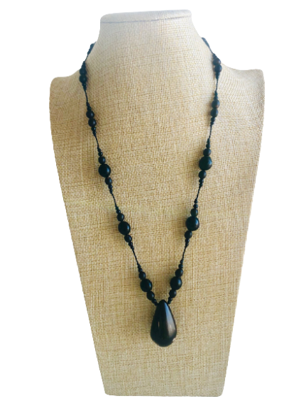 Jarina Black Necklace with Drop Black Seed - Seeds4Love