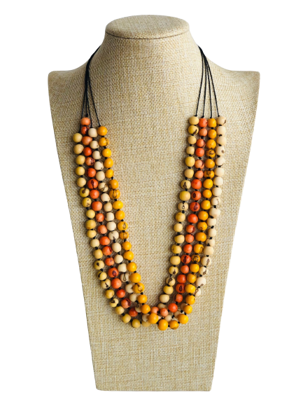 Summer Necklace Organic Natural Beads 